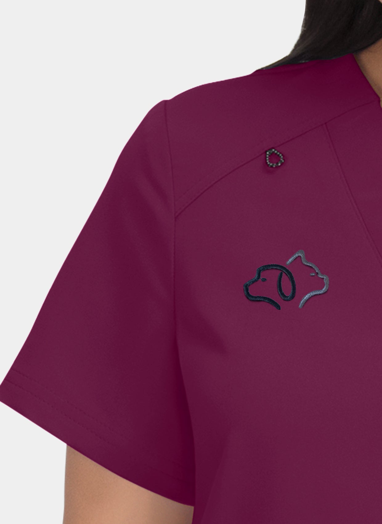 Hustle and heart wine embroidery close-up