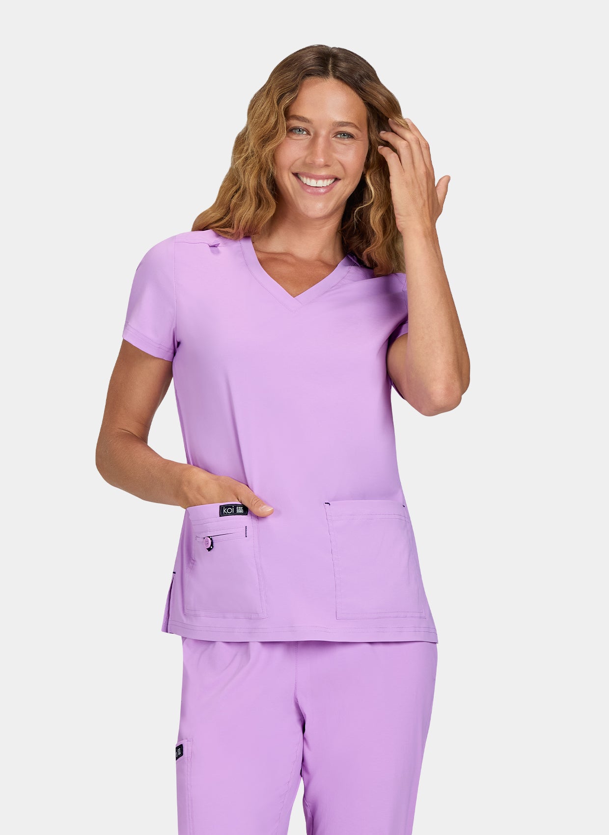 Koi Basics Becca Scrub Top Bloom Lavender
