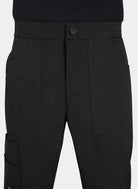 Close-up men's Koi Solis black scrub trousers