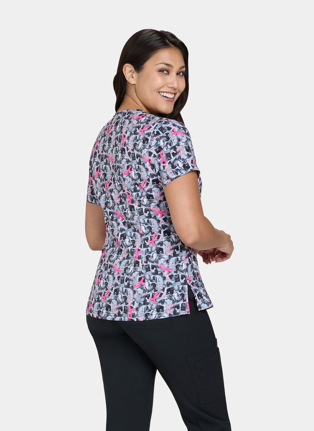 Koi Basics Leslie Scrub Top - BCRF Ink Hearts