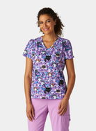 Koi Basics Leslie Scrub Top Flora Kitty Front Pattern Print