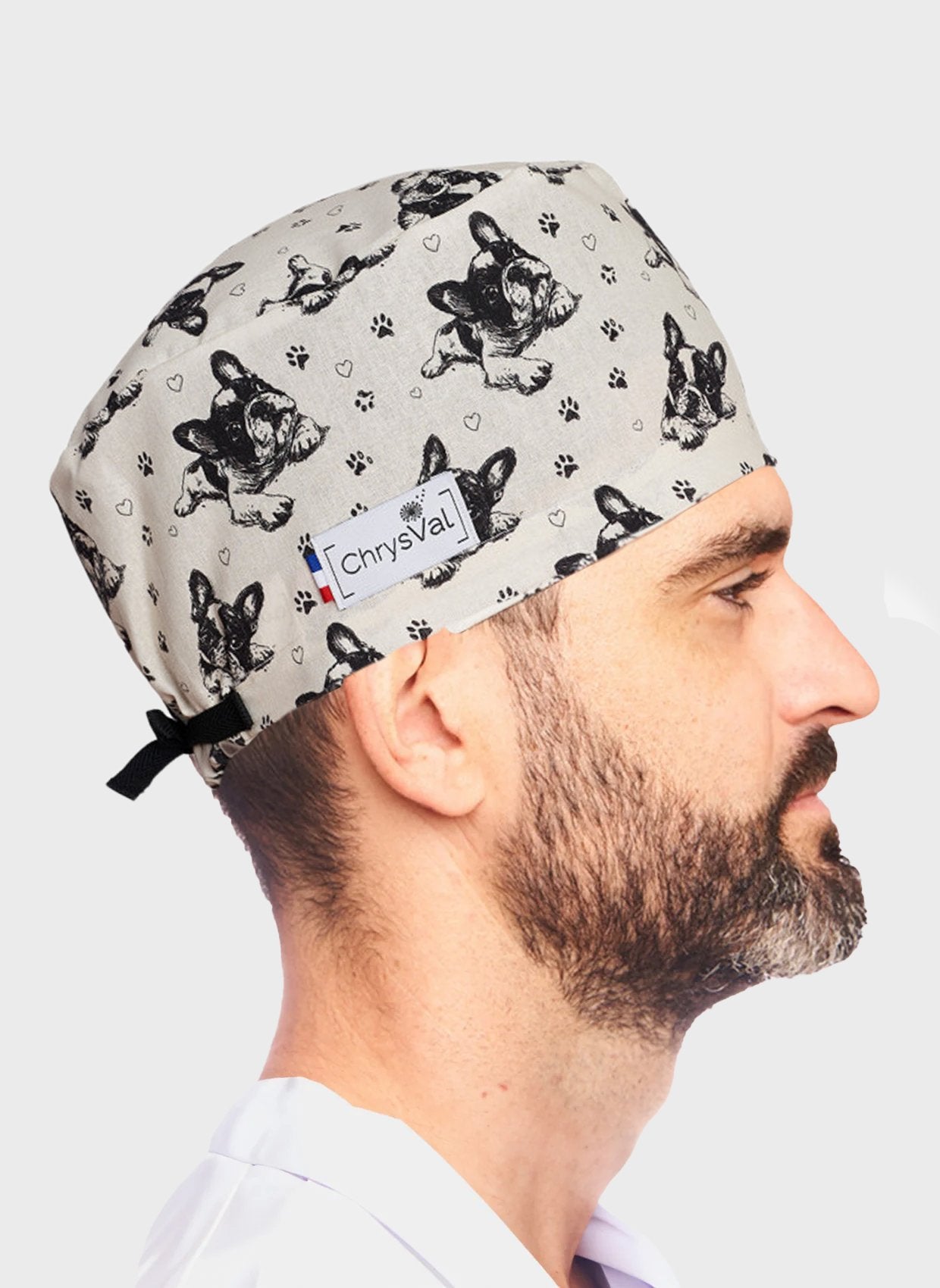 Unisex-ChrysVal-Long-Hair-Scrub-Hat-Bully-dog-2