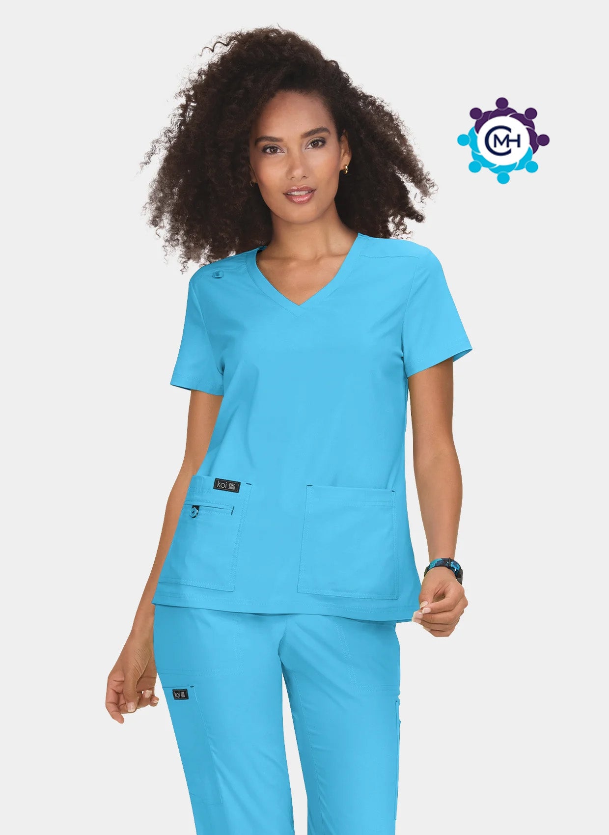 CMH Koi Basics Becca Scrub Top - Electric Blue
