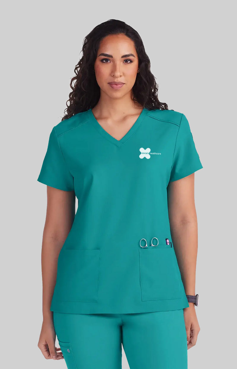 Excel Recruitment - Cardi Scrub Top Teal