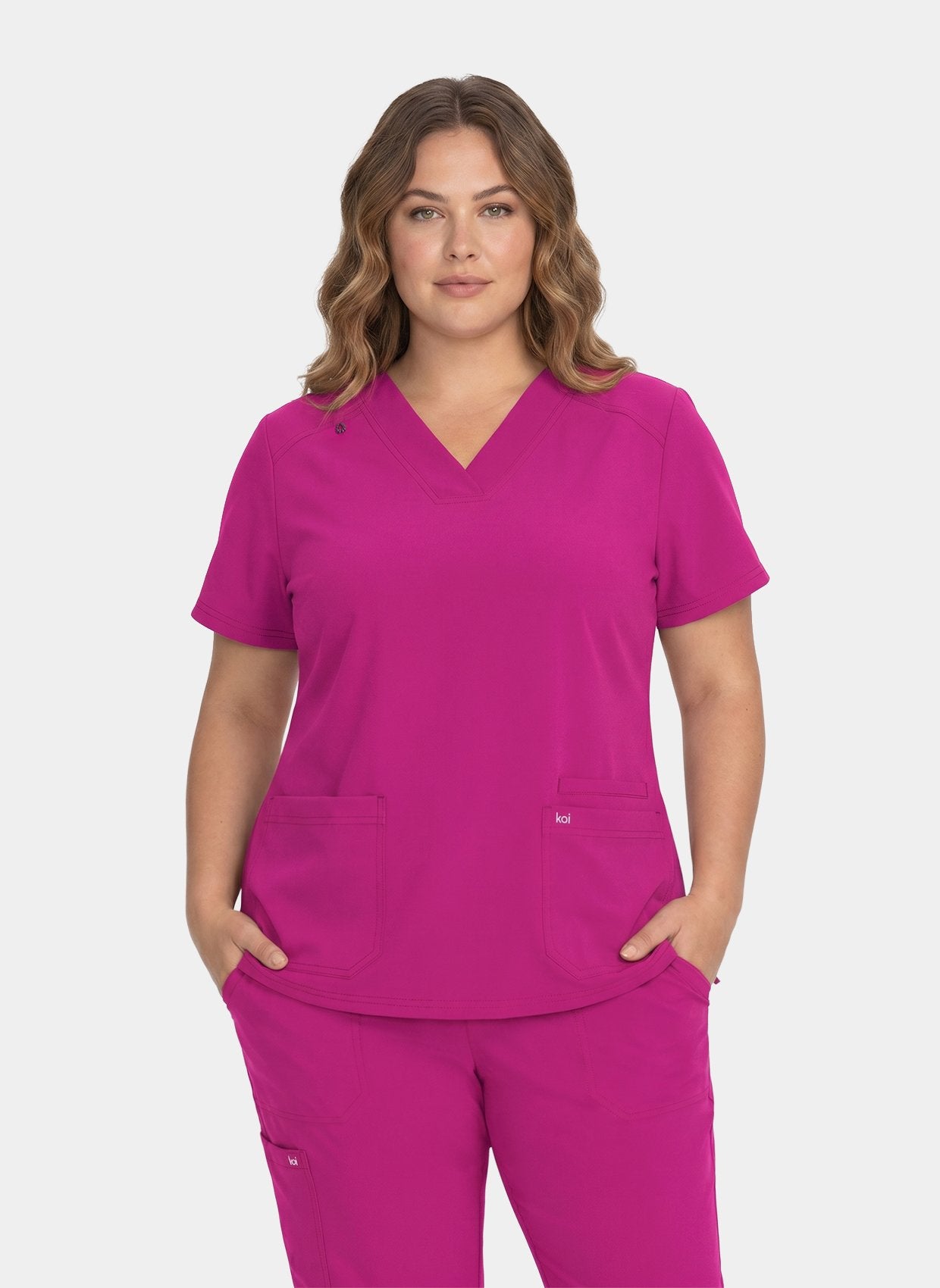 Koi Next Gen Hustle And Heart Scrub Top - Azalea Pink