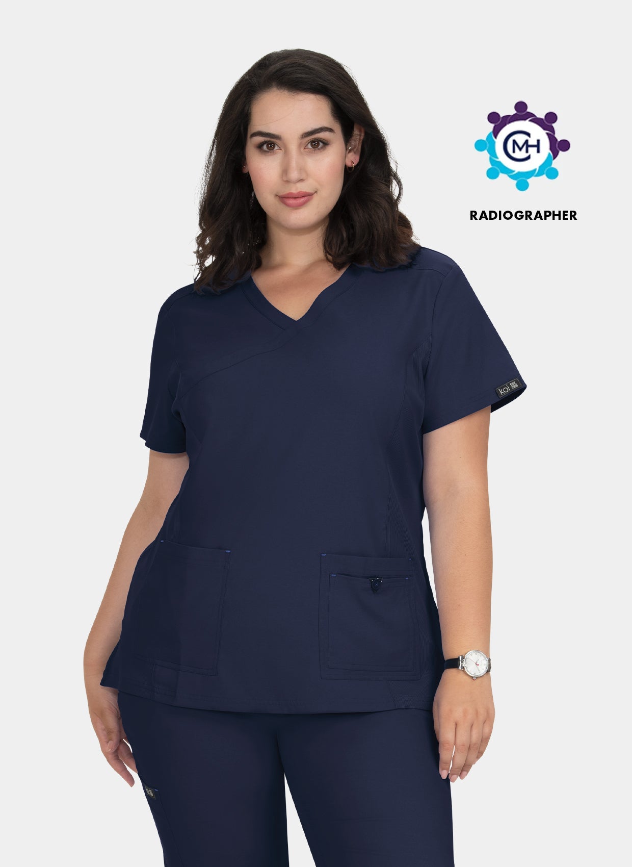 CMH Radiographer - Koi Basics Katie Scrub Top - Navy