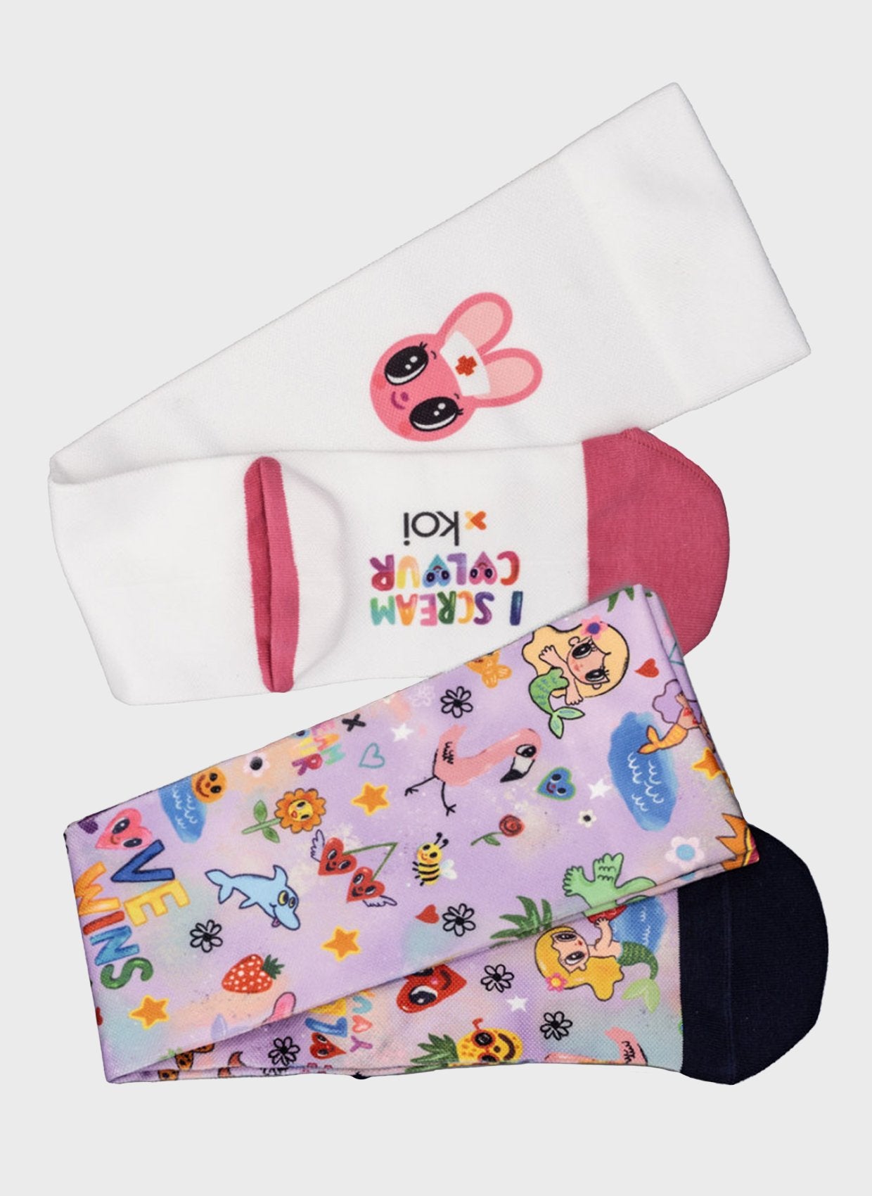 kids-compression-socks-2-pack-koi-essentials-liddle-bunny-A122A-LBN