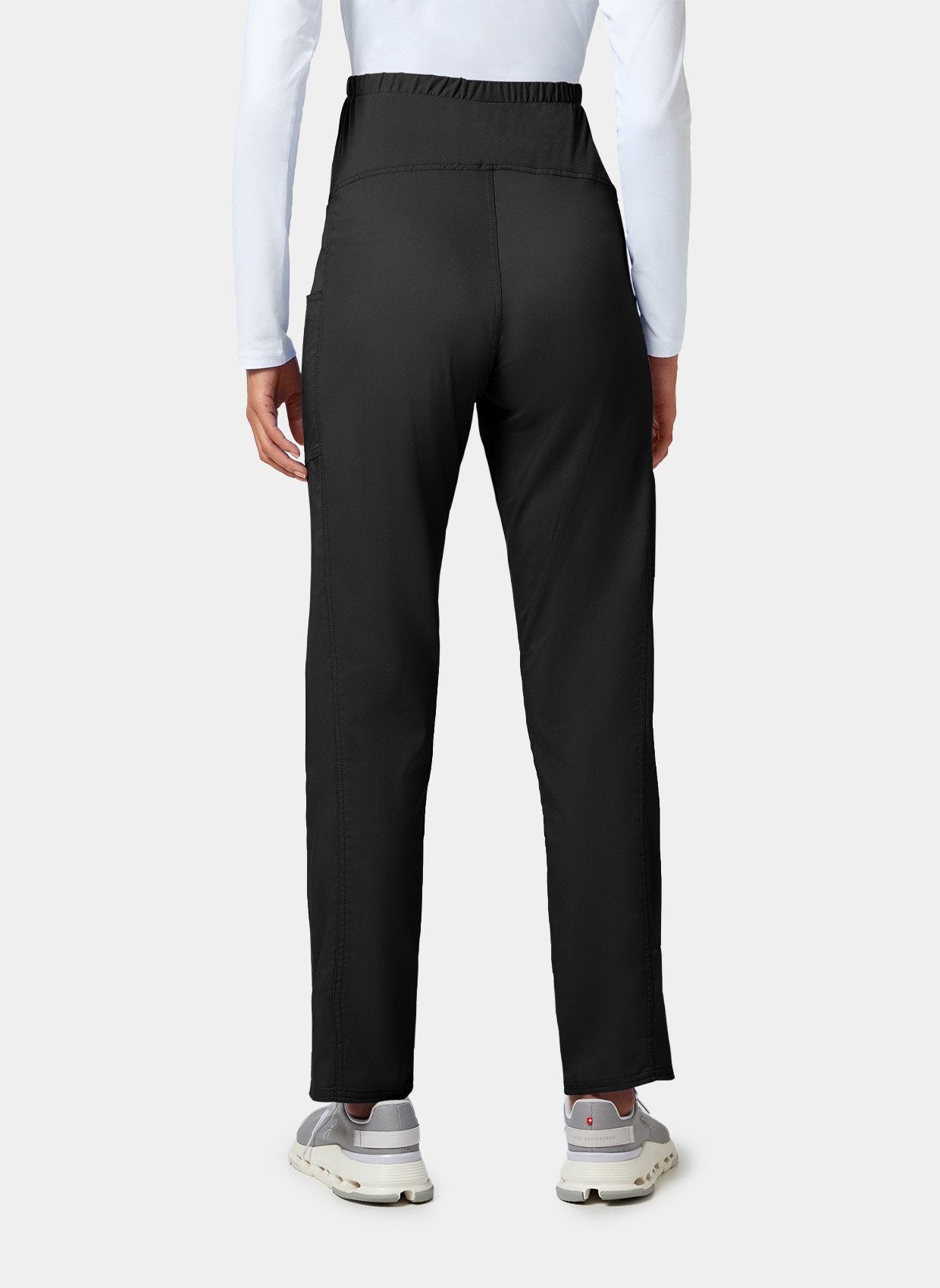 Maternity Cherokee WWE155 black scrub trouser back facing image