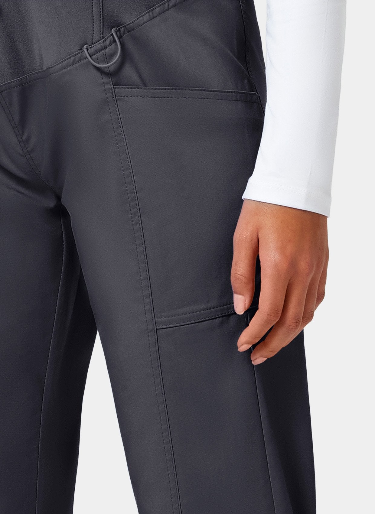 Cherokee Maternity Scrub Trousers WWE155 - Pewter - Up close side 