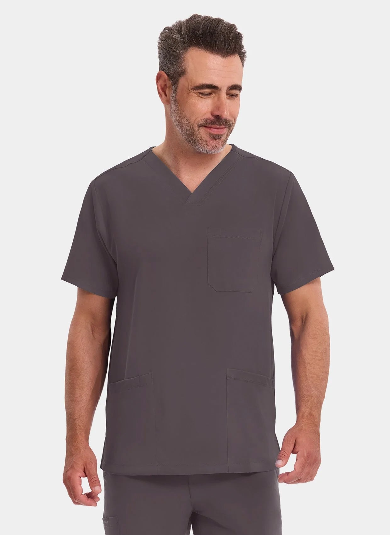 Healing Hands Mathew Scrub Top - Pewter