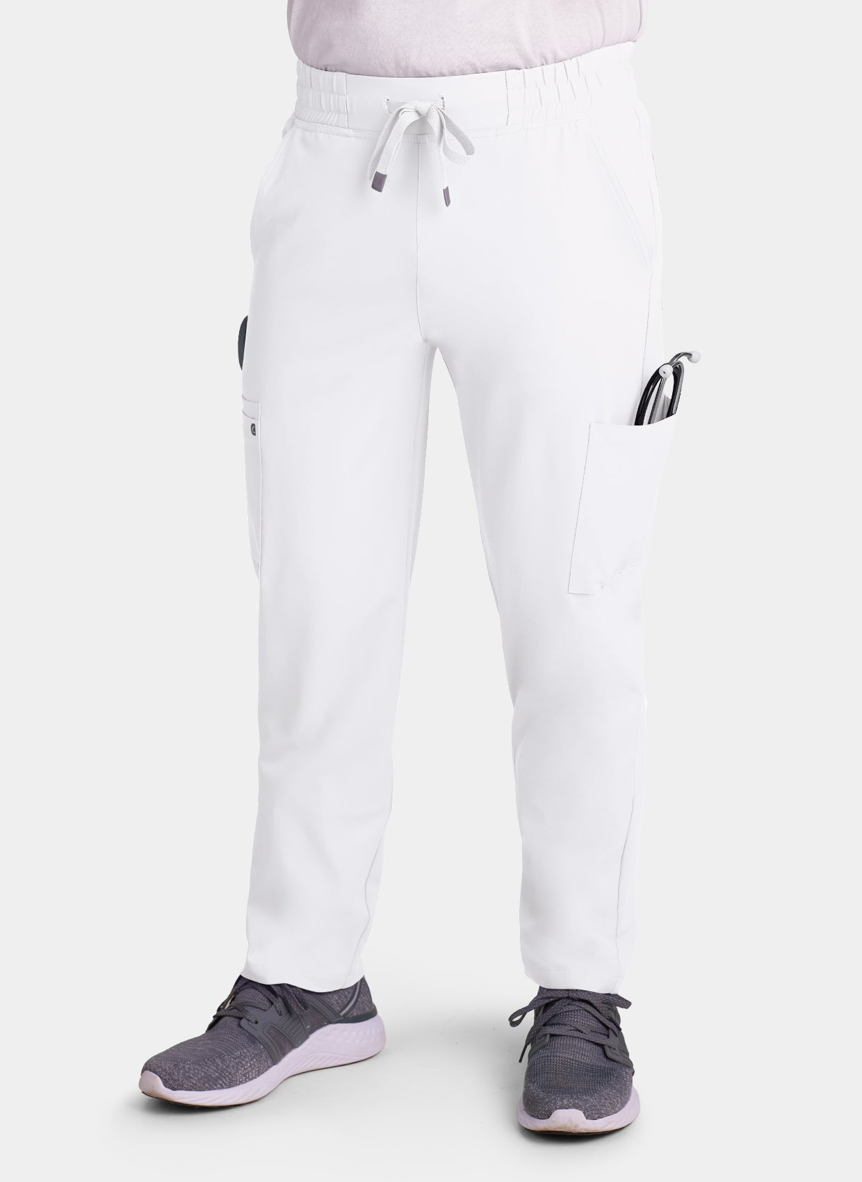 mens koi cureology neuro cargo scrub trousers white