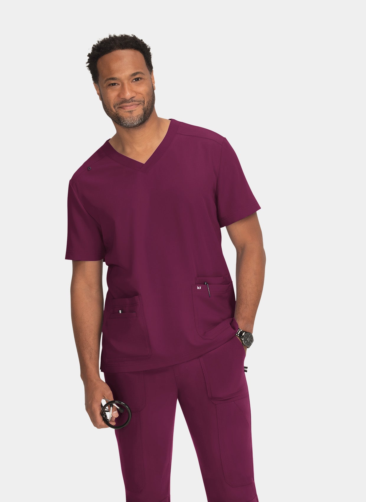 Koi Next Gen Free To Be Scrub Top - Wine