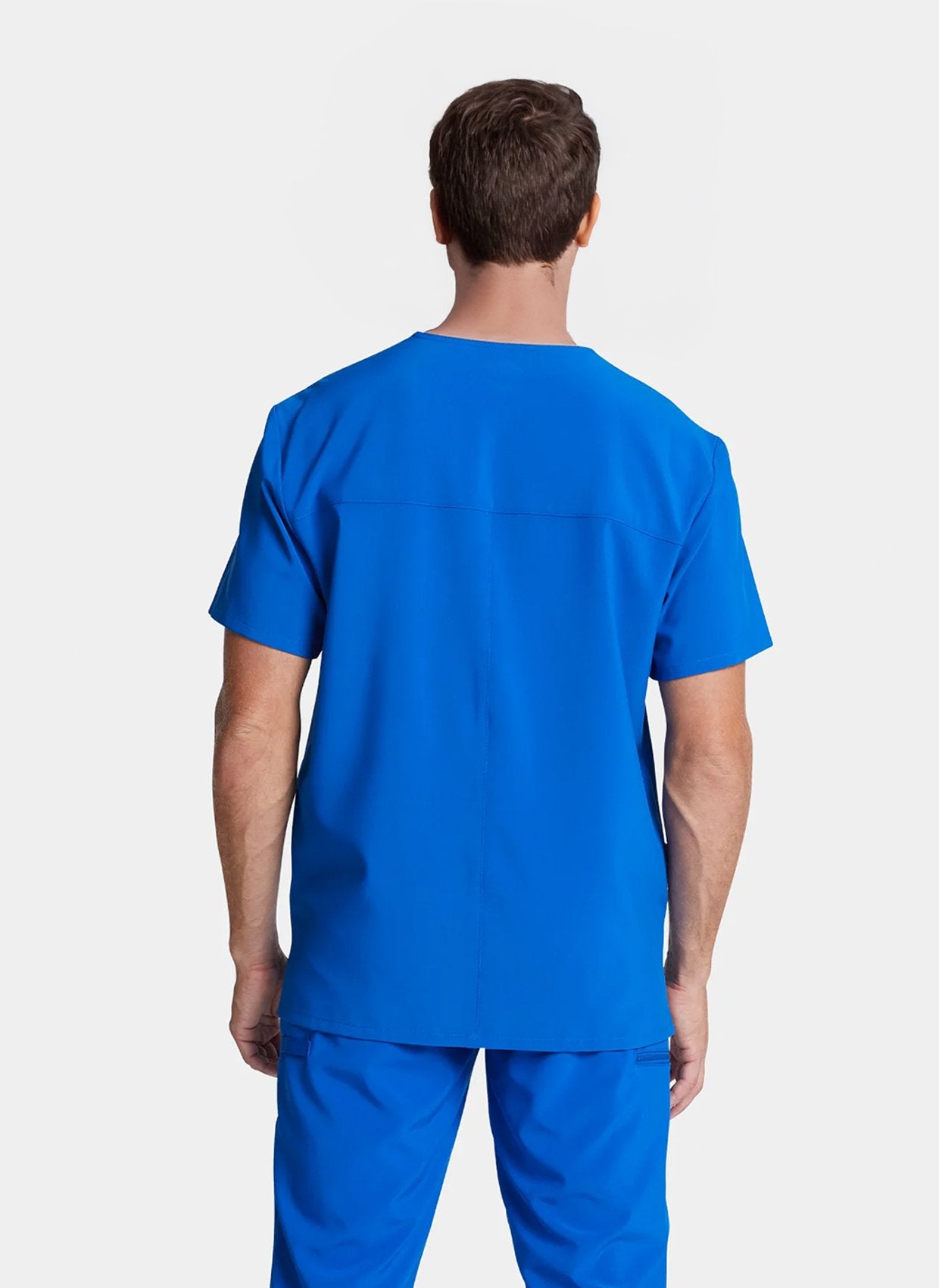 mens v neck scrub top dickies essentials DKE645 Royal back