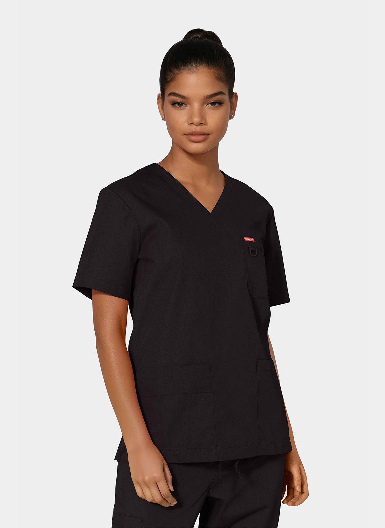 Orange Standard Balboa Scrub Top - Black