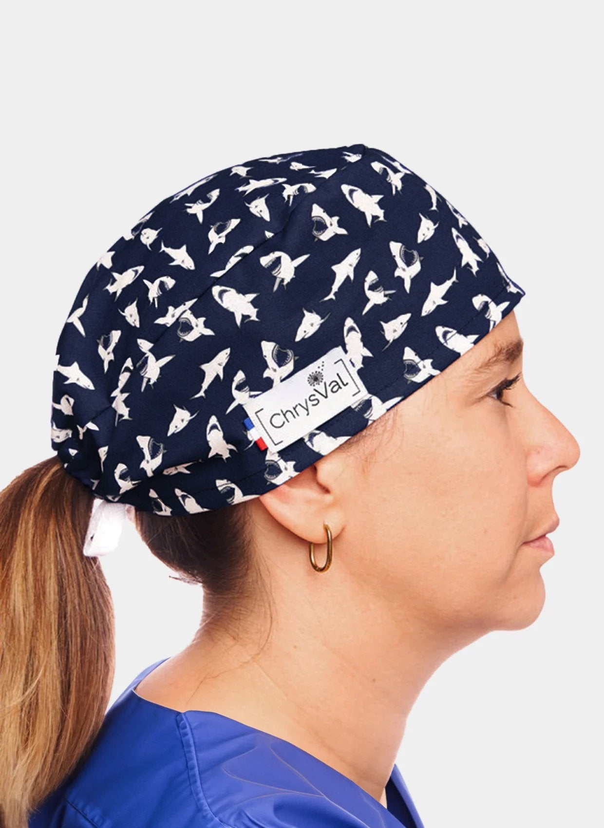ChrysVal Short Scrub Hat - Sharks - Women