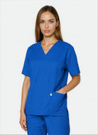 HappyFIT Unisex Scrub Top - Royal - Back