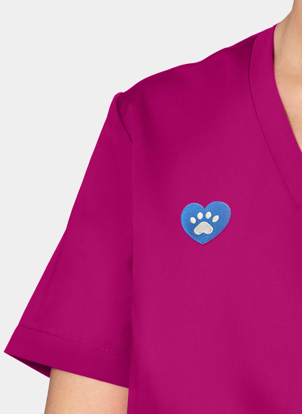 Orange Standard Balboa Scrub Top - Fierce Fuchsia-Embroidery