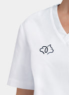 Orange Standard Balboa Scrub Top - White-Embroidery