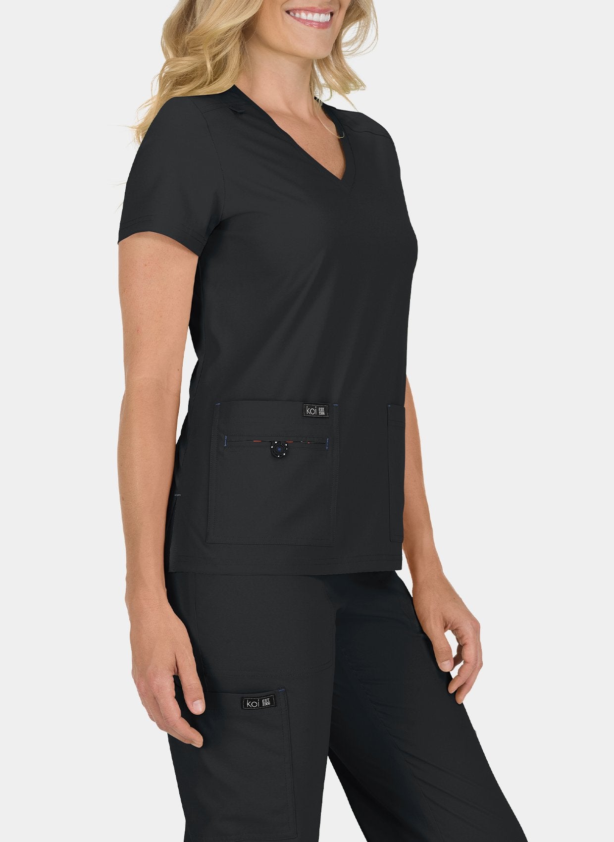  Koi Basics Becca Scrub Top - black