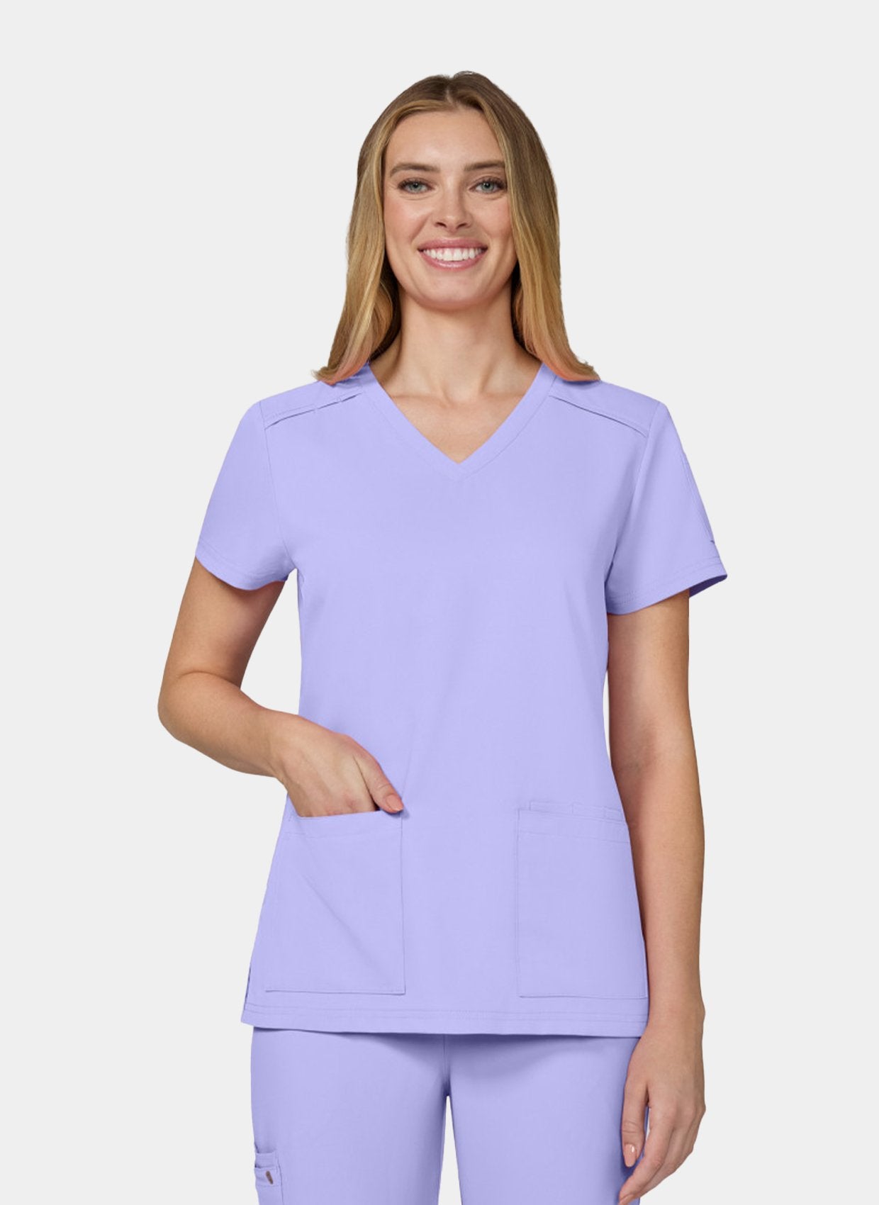 Women's Koi Cureology Cardi Scrub Top in Digital Lavender