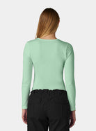 womens koi essentials long sleeve underscrub tender tee soft green