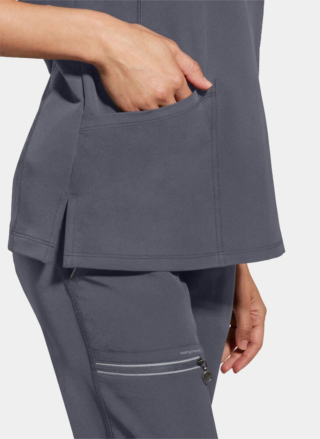 womens scrub top healing hands 360 sonia pewter