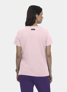 womens scrub top koi Next Gen Hustle And Heart Pink Dream front 