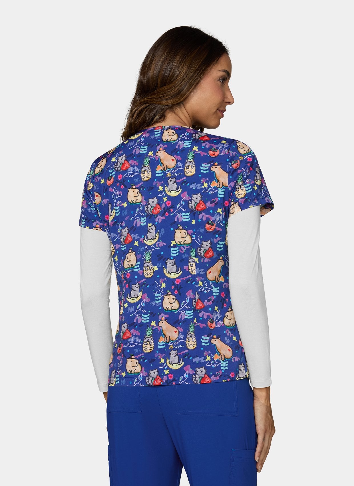 Women's Koi Basics Leslie Scrub top in Capybara