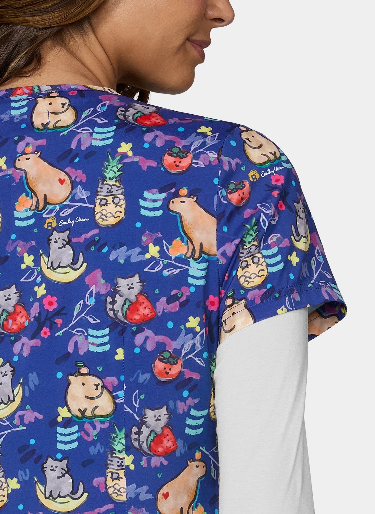 Women's Koi Basics Leslie Scrub top in Capybara