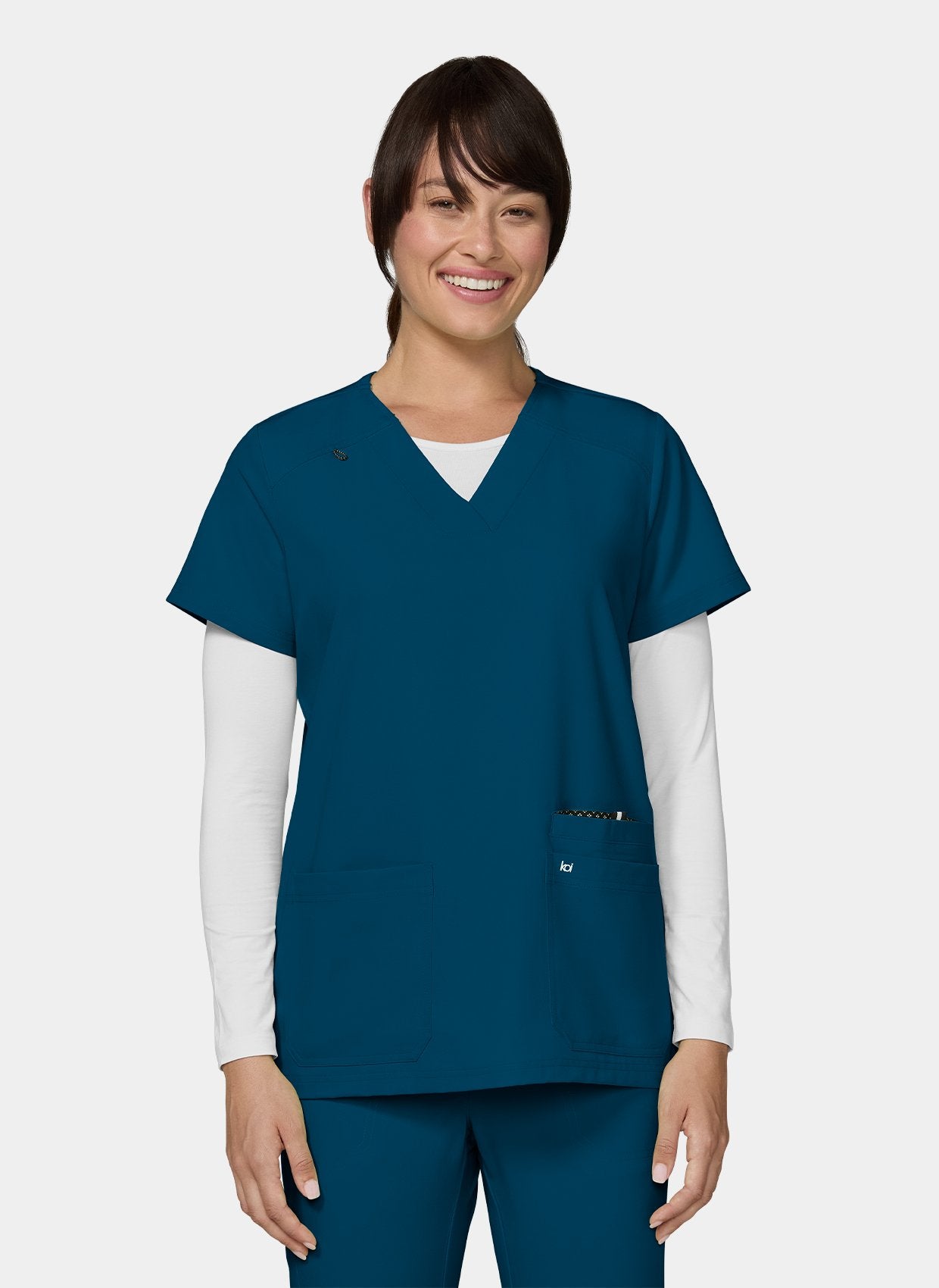 Koi Next Gen Hustle And Heart Scrub Top - Caribbean