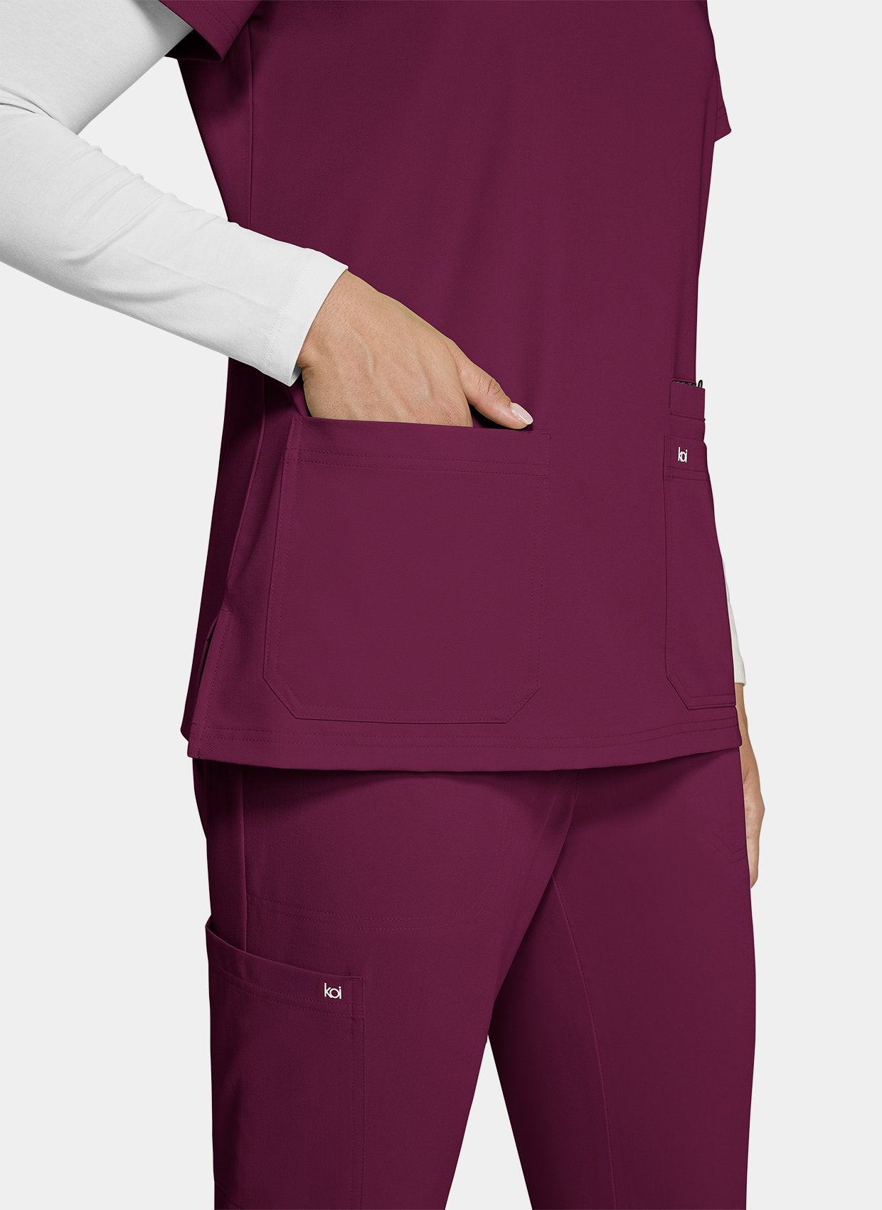 Koi Next Gen Hustle And Heart Scrub Top- wine