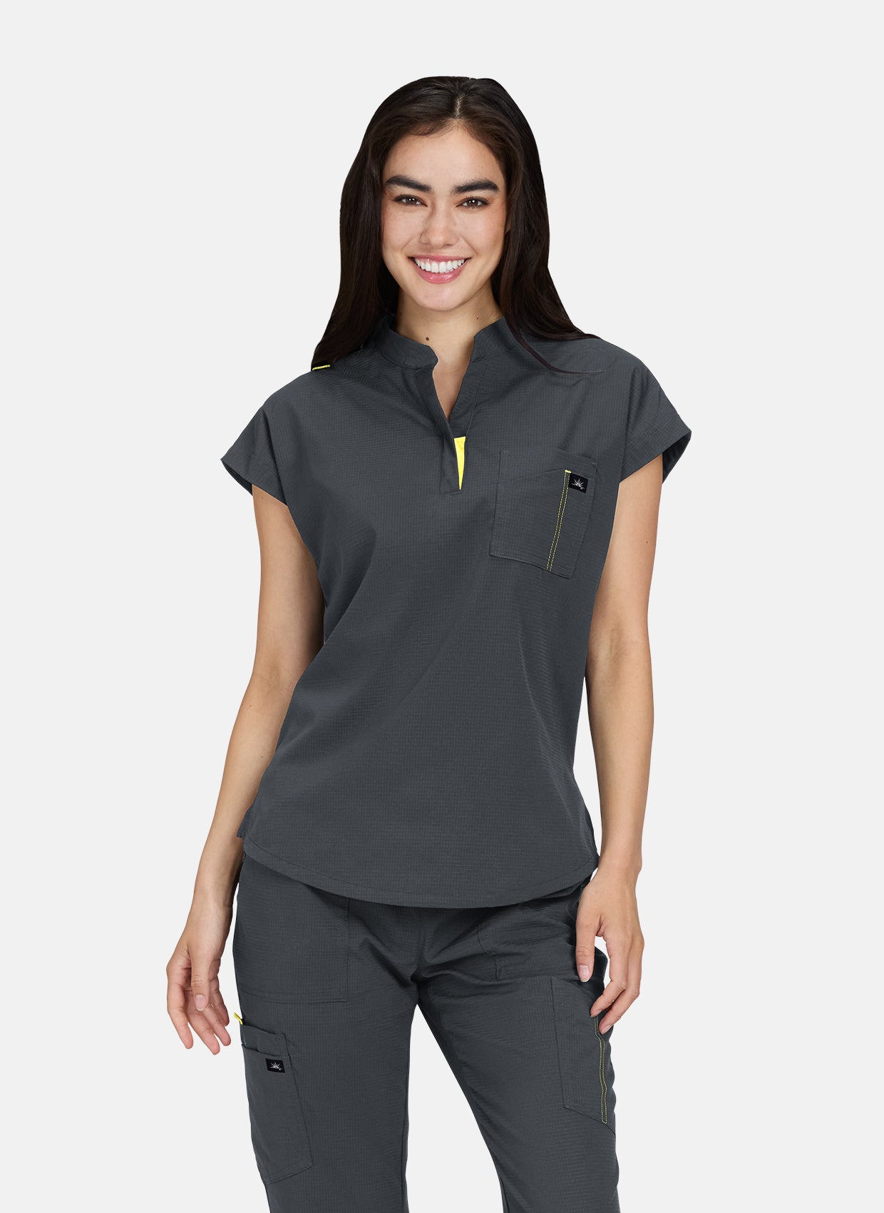 Koi Solis Catrin Scrub Top - Charcoal