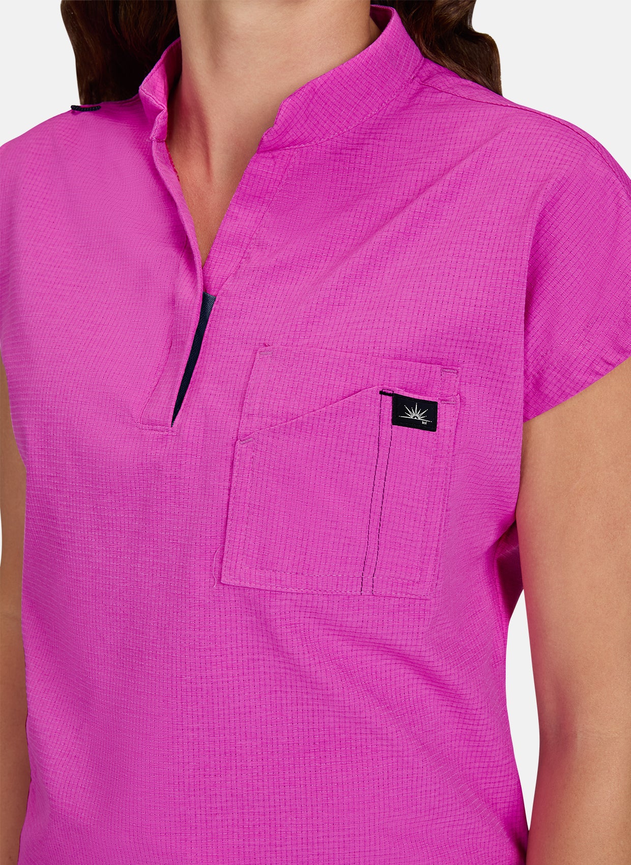 Koi Solis Catrin Scrub Top - Hibiscus Pink