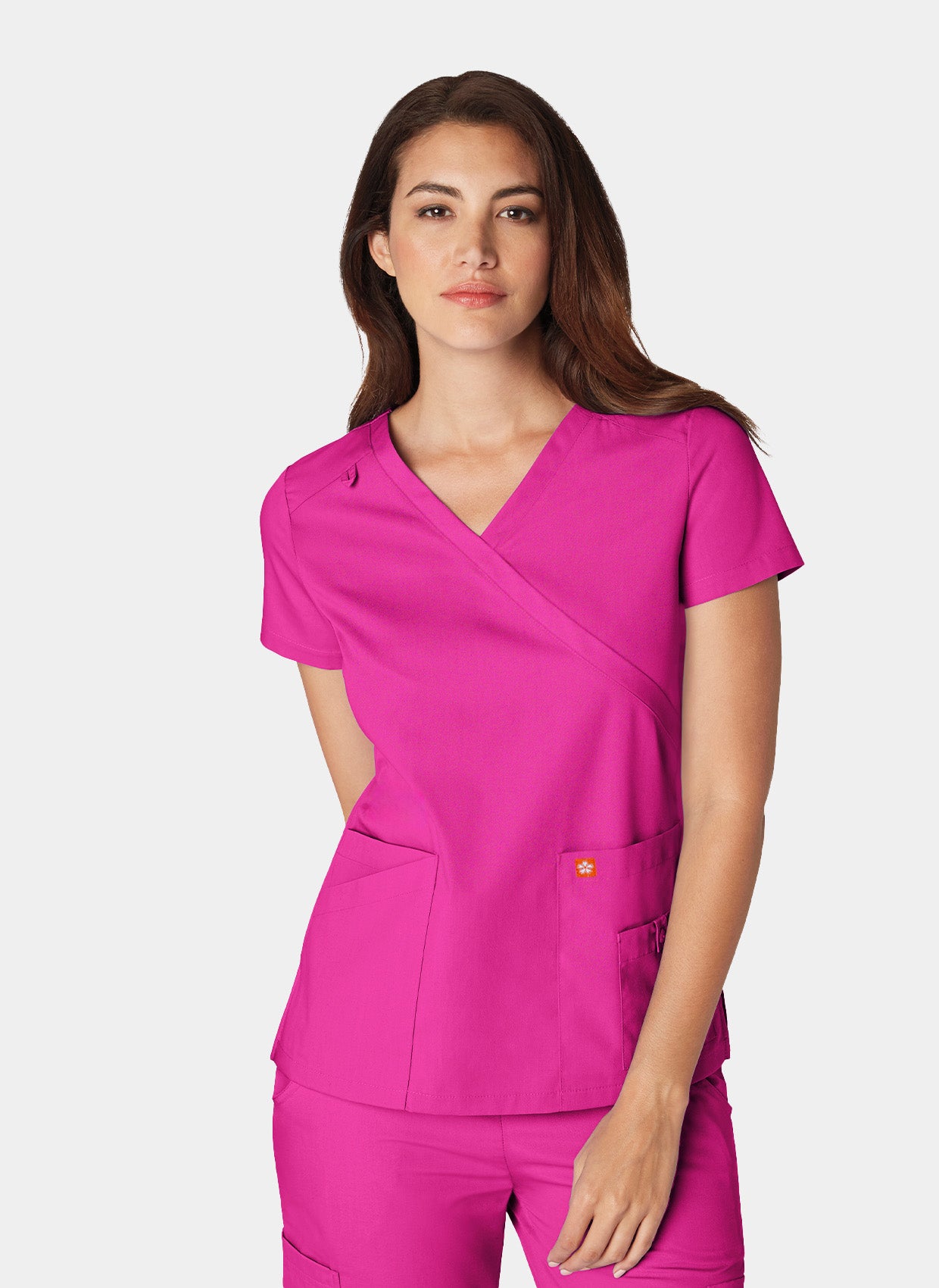 Orange Standard Coronado Scrub Top - Fierce Fuchsia