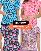 womens scrub top random print
