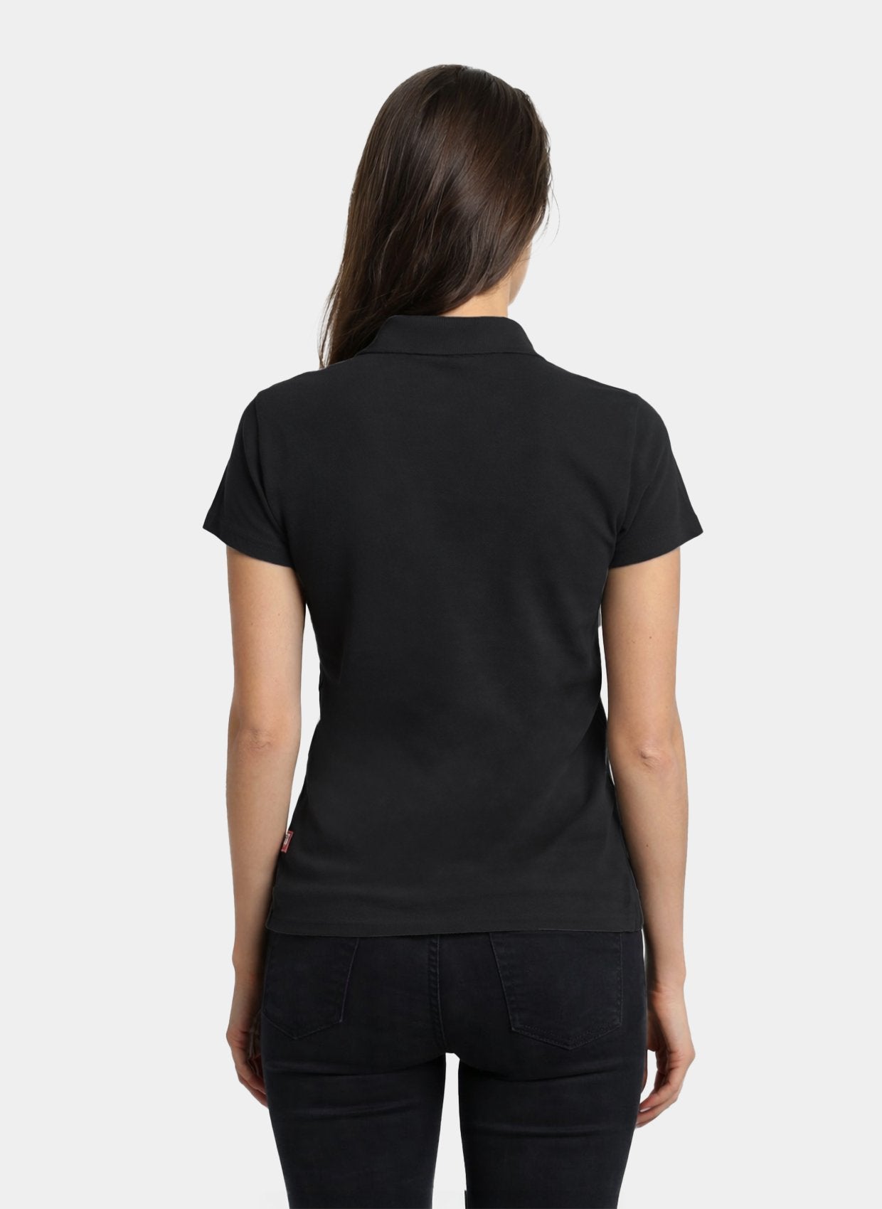 womens stretch polo shirt velilla black