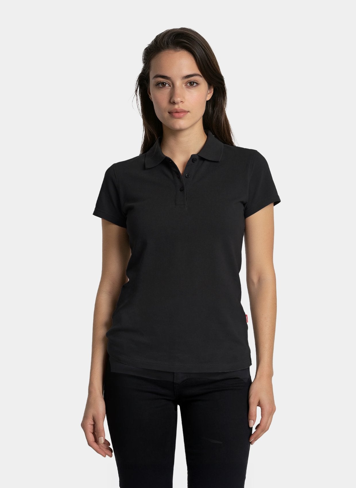 womens stretch polo shirt velilla black