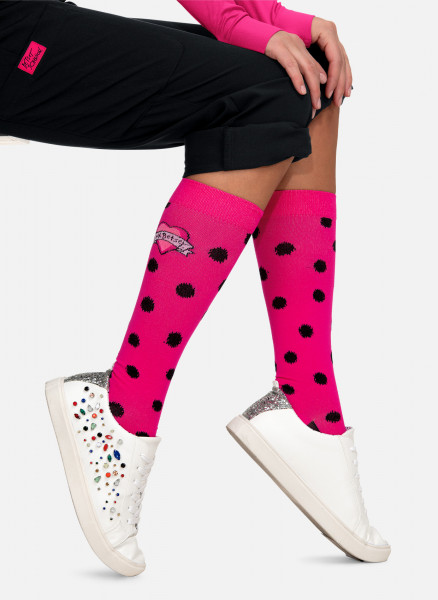 Koi Betsey Johnson Compression Socks-Ikat Dot