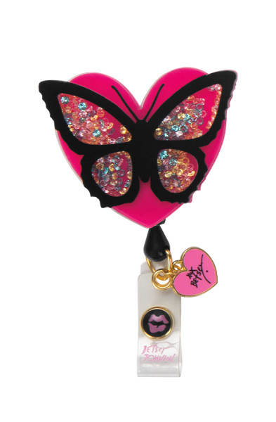 Koi Retractable Badge Reel - Heart Butterfly